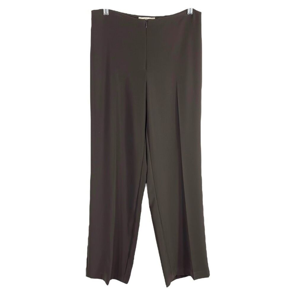 Joseph Ribkoff Size 10 Pants Brown Invisible Zip Flare‎ Dress Pants Solid 486